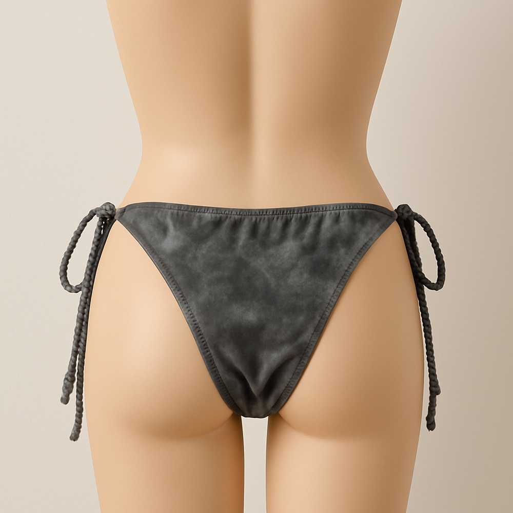 All Saints Black Textured Bikini Set SMALL bottom, MEDIUM top - Picture 2 of 6